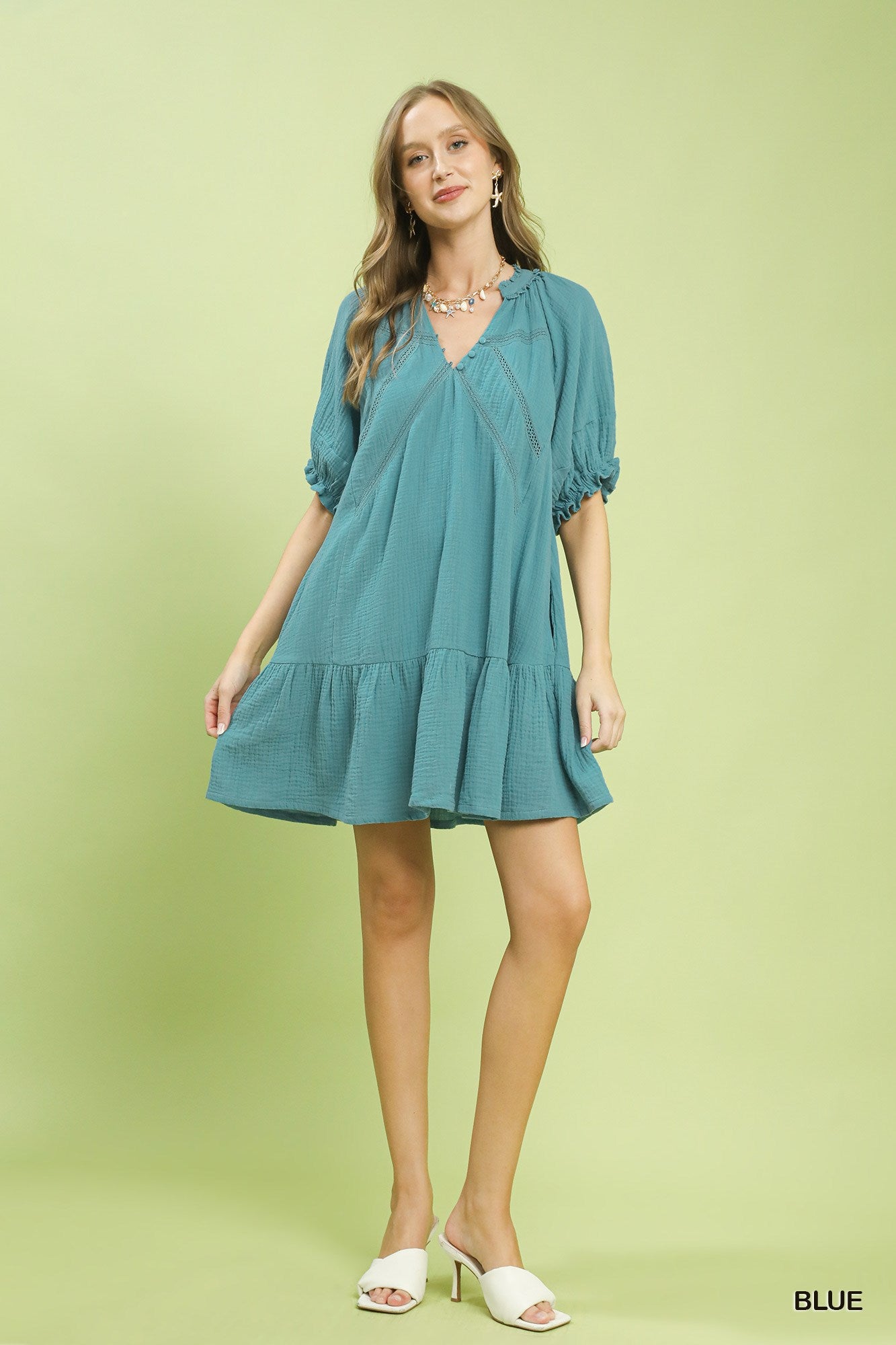 Cotton Gauze Mini Dress
