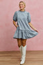 Tiered Denim Mini Dress - DENIM