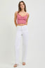 High-Rise Wide Leg Pants - WHITE