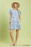 Floral Flutter Sleeve Tiered Mini Dress - OFF WHITE MIX