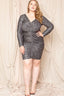 Leopard Shirred Bodycon Mini Dress - 3XL