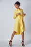 Belted Waist Button Shirt Dress -