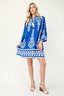 Boho Tassel Tie Mini Dress - Blue