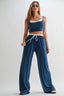 Lounge Pants Crop Top Set - Insignia Blue
