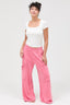Mineral Wash Cargo Wide-Leg Pants - Taffy pink