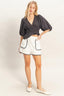 Scallop Trim Pocket Shorts - White