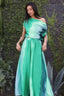 Ombre Satin Extra Wide-Leg Pants - L
