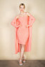 Ribbed Cami Dress Cardigan Set - Salmon
