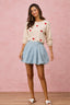 Bubble Hem Denim Skirt - LIGHT DENIM