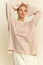 High Low Drop Shoulder Sweater - OATMEAL