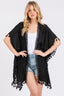 Crochet Tassel Trim Cover Up - Black