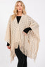 Diamond Tassel Knit Ruana - Beige One Size Fits All