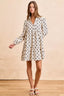Polka Dot Corduroy Mini Dress - IVORY BLACK