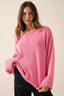 Pink Rib-Knit Oversized Sweater - L