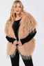 Pull Through Faux Fur Shawl - Taupe One Size Fits All