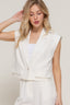 Structured Lapel Collar Vest - Ivory