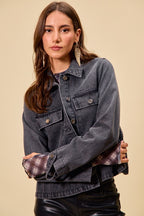 Peplum Pocket Denim Jacket -