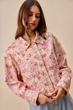 Floral Cotton Twill Barn Jacket -