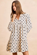 Polka Dot Corduroy Mini Dress -
