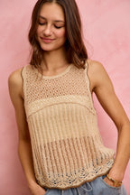 Crochet Lace Lightweight Sweater Vest -