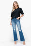 High Rise Distressed Raw Bootcut Jeans - Medium