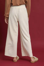 Cable Knit Textured Wide Leg Pants -