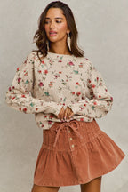 Pintuck Corduroy Mini Skirt -