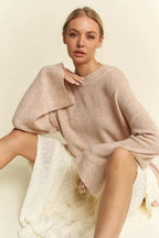 High Low Drop Shoulder Sweater -