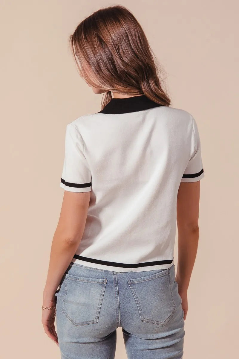 Button Down Knit Sweater Shirt -