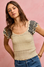Flutter Sleeve Knit Top -