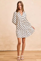 Polka Dot Corduroy Mini Dress -