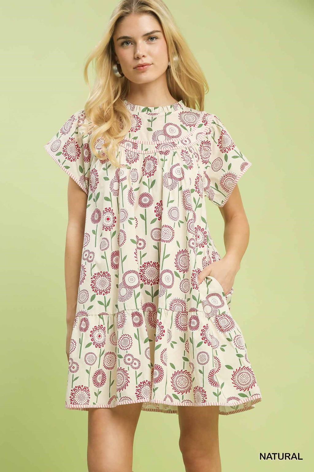 Floral Tiered Swing Babydoll Dress -