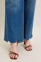 Tummy Control Wide Leg Frayed HemJeans -