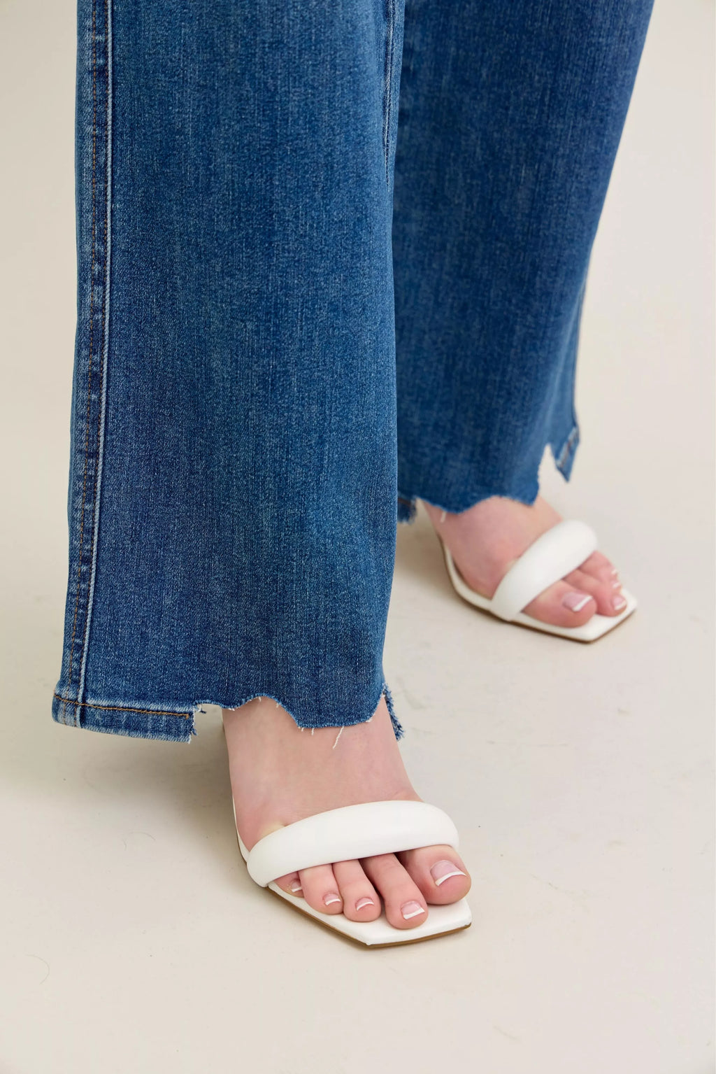 Tummy Control Wide Leg Frayed HemJeans -