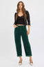 High Rise Barrel Corduroy Pants - HUNTER GREEN