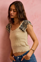 Flutter Sleeve Knit Top -