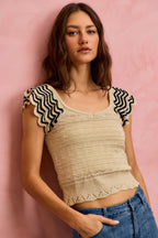 Flutter Sleeve Knit Top -