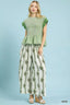 Geometric Print Wide Leg Pants - SAGE
