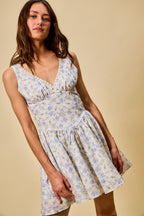 Floral Fit Flare Mini Dress -