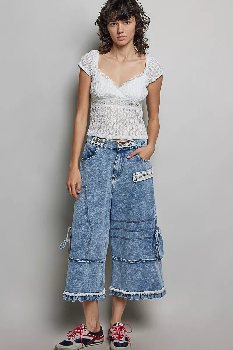 Lace Sweetheart Short Sleeve Top Secondary image