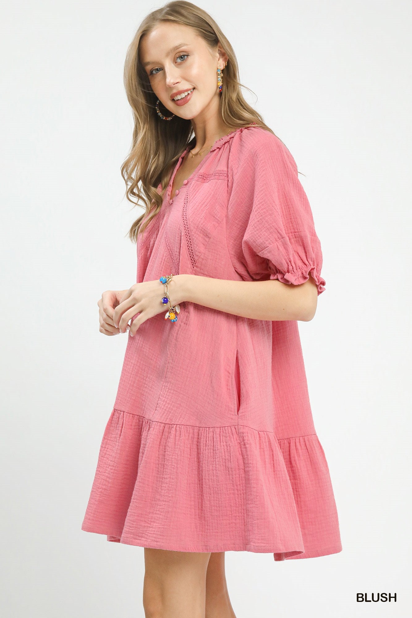 Cotton Gauze Tiered Dress -