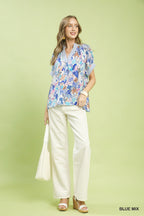 Boho Printed V-Neck Blouse -