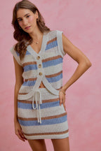 Multi Stripe Knitted Mini Skirt -
