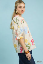 Floral Puff Sleeve Blouse -