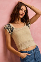 Flutter Sleeve Knit Top -
