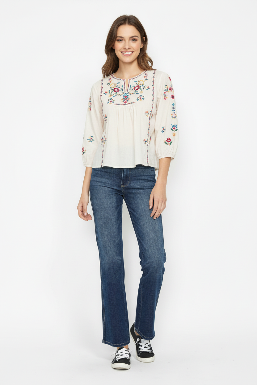 High Waist Tummy Control Denim Jeans - Dark Main image