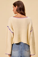 Crochet Patchwork Sweater Top -