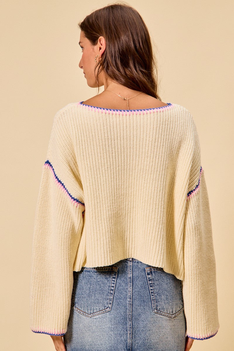 Crochet Patchwork Sweater Top -