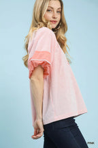 Striped Mixed Puff Sleeve Blouse -