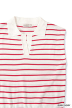 Striped Collared Knit Sweater Vest -